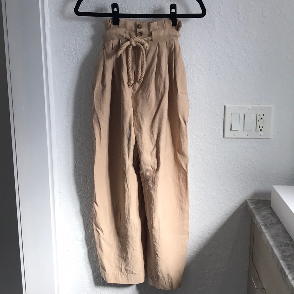 H&M paper bag high waisted pants